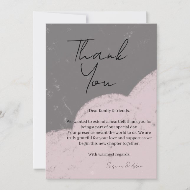 tarjeta de agradecimiento elegante (Anverso)