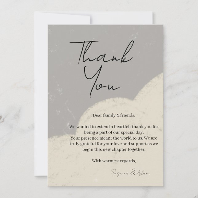 tarjeta de agradecimiento elegante (Anverso)