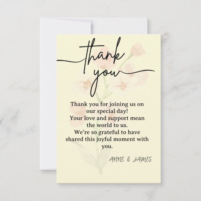 Tarjeta de agradecimiento elegante (Anverso)