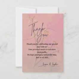 Tarjeta de agradecimiento elegante