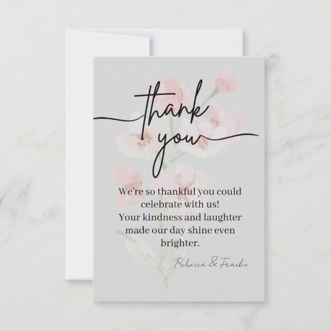 Tarjeta de agradecimiento elegante (Anverso)