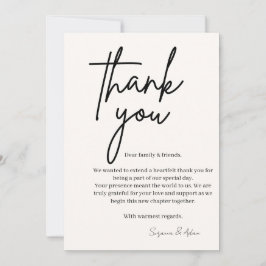 tarjeta de agradecimiento elegante