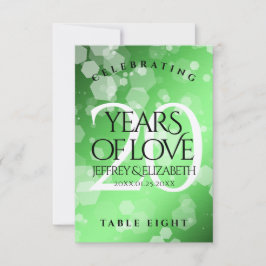 Tarjeta De Agradecimiento Elegante 20° Aniversario del Boda Esmeralda