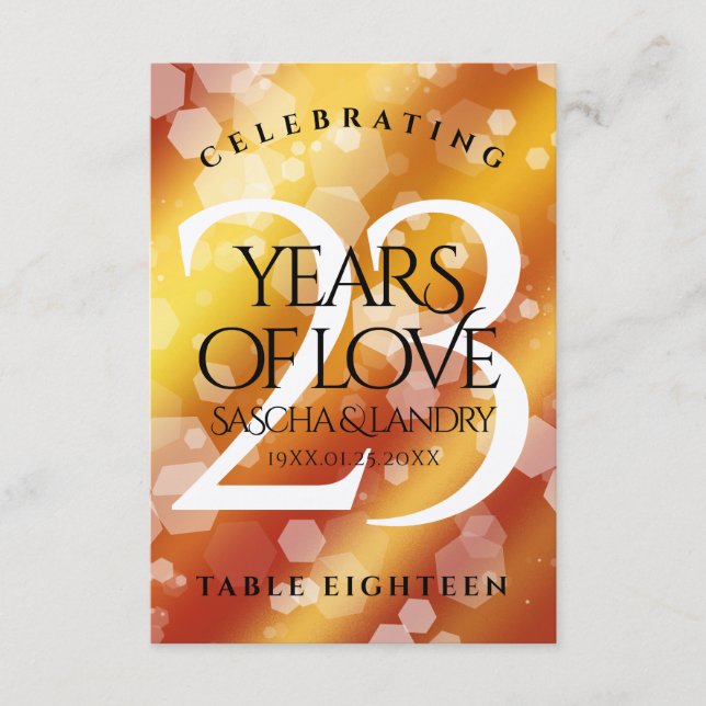 Tarjeta De Agradecimiento Elegante 23° Aniversario del Boda Imperial Topaz (Anverso)