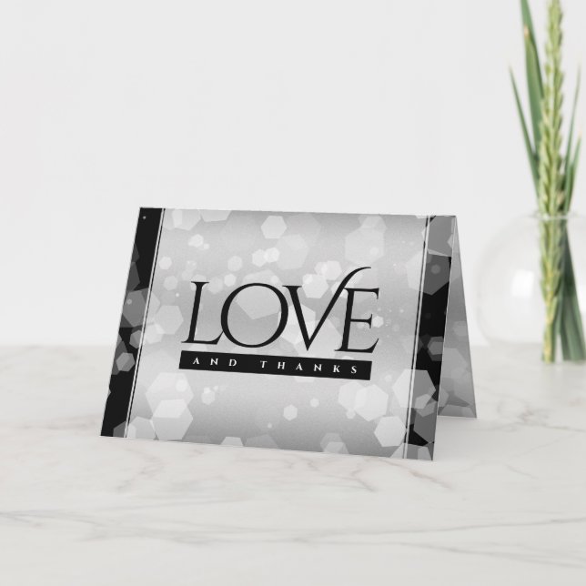 Tarjeta De Agradecimiento Elegante 25° aniversario Boda de Plata (Anverso)