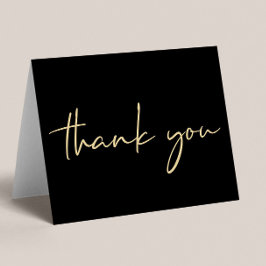 Tarjeta De Agradecimiento Elegante 40 años de oro negro