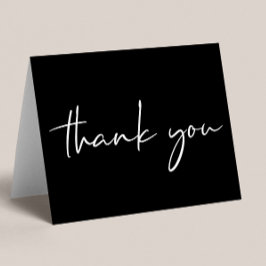 Tarjeta De Agradecimiento Elegante 40° cumpleaños negro