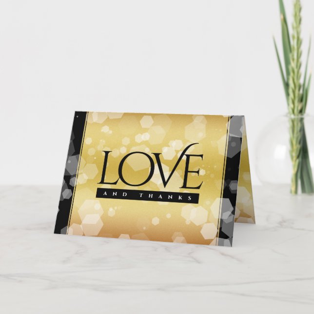 Tarjeta De Agradecimiento Elegante 50° Aniversario del Boda de Oro (Anverso)