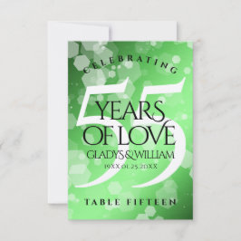 Tarjeta De Agradecimiento Elegante 55º aniversario de Boda Esmeralda