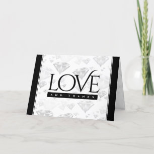 Tarjeta De Agradecimiento Elegante 60.º 75° Aniversario del Boda del Diamant