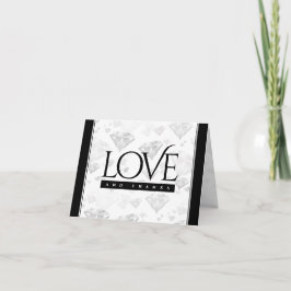 Tarjeta De Agradecimiento Elegante 60.º 75° Aniversario del Boda del Diamant