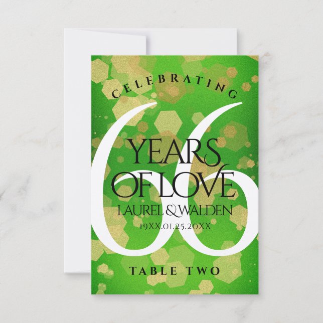 Tarjeta De Agradecimiento Elegante 66º aniversario del Boda Titanita (Anverso)