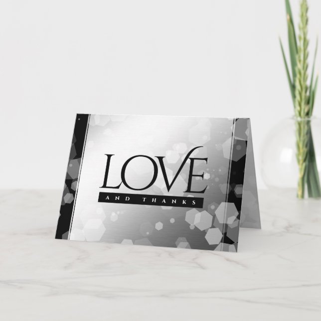 Tarjeta De Agradecimiento Elegante 70° Aniversario del Boda Platino (Anverso)