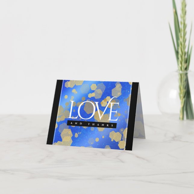 Tarjeta De Agradecimiento Elegante 9° Aniversario del Boda Lapis Lazuli (Anverso)