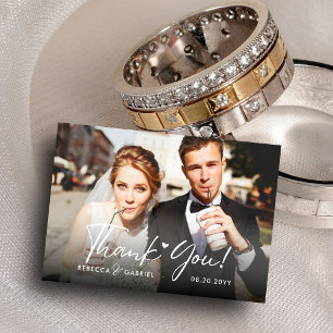 Tarjeta De Agradecimiento Elegante acuarela Boda floral foto