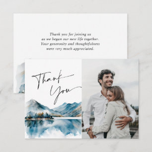 Tarjeta De Agradecimiento Elegante acuarela Boda foto