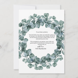 Tarjeta De Agradecimiento Elegante Acuarela Botánica de Verdor