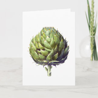 Tarjeta De Agradecimiento Elegante acuarela de color verde Artichoke
