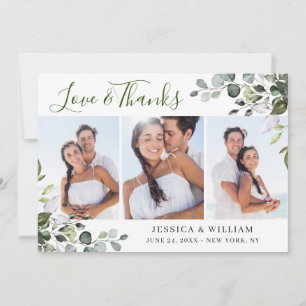 Tarjeta De Agradecimiento Elegante acuarela Eucalyptus Green 3 FOTO