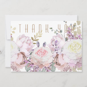 Tarjeta De Agradecimiento Elegante Acuarela Floral Funeral Gracias
