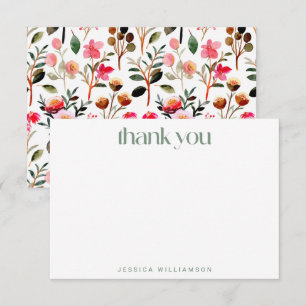 Tarjeta De Agradecimiento Elegante acuarela Floral Personalizado Bridal Show