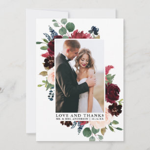 Tarjeta De Agradecimiento Elegante acuarela Floral Verdor Gracias