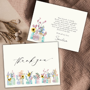 Tarjeta De Agradecimiento Elegante acuarela Florals cumpleaños Gracias
