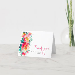 Tarjeta De Agradecimiento Elegante acuarela Flores salvajes Boda botánico