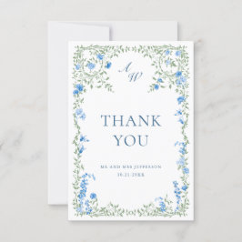 Tarjeta De Agradecimiento Elegante acuarela Flores salvajes Boda floral