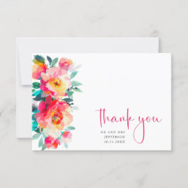 Tarjeta De Agradecimiento Elegante acuarela Flores salvajes Boda floral