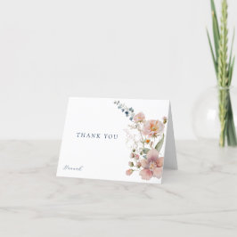 Tarjeta De Agradecimiento Elegante acuarela Flores salvajes Gracias