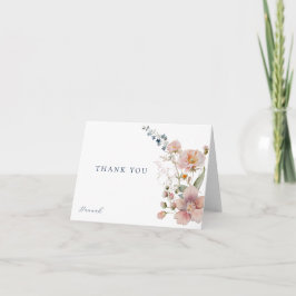 Tarjeta De Agradecimiento Elegante acuarela Flores salvajes Gracias