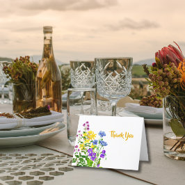 Tarjeta De Agradecimiento Elegante acuarela Flores salvajes Gracias