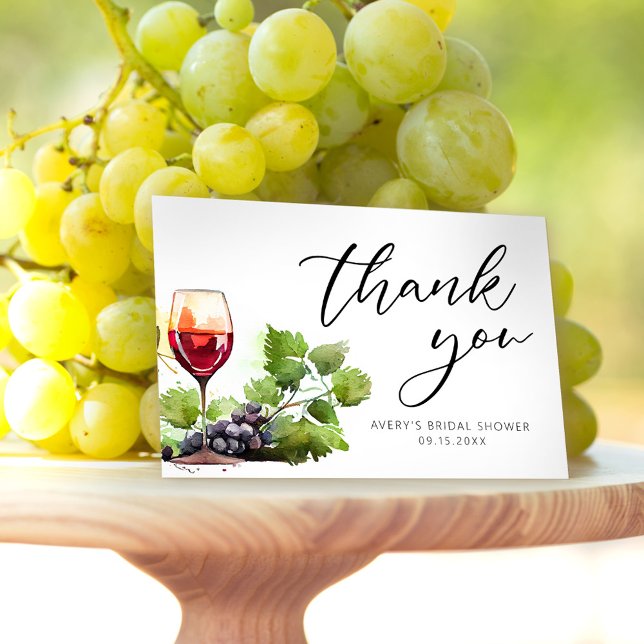 Tarjeta De Agradecimiento Elegante acuarela Gracias a Wine Tasting Classic (Subido por el creador)