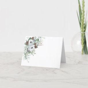 Tarjeta De Agradecimiento Elegante acuarela invierno Anemones flor novia
