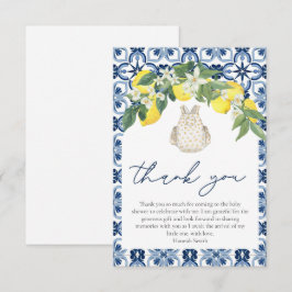 Tarjeta De Agradecimiento Elegante acuarela Lemon Positano Baby Shower
