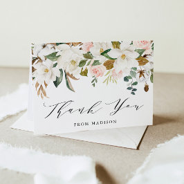 Tarjeta De Agradecimiento Elegante acuarela Magnolias Baby Shower