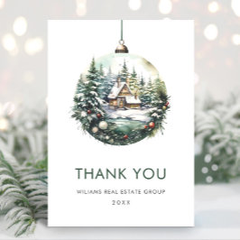 Tarjeta De Agradecimiento Elegante acuarela Navidad Ornamento festividad