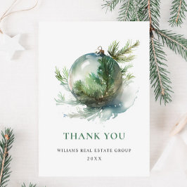 Tarjeta De Agradecimiento Elegante acuarela Navidad Ornamento festividad