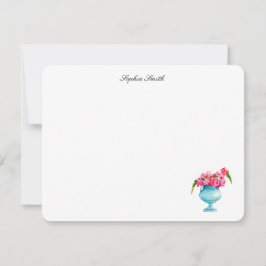 Tarjeta De Agradecimiento Elegante acuarela rosa Roses rosa Plano floral