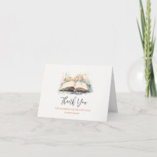 Tarjeta De Agradecimiento Elegante acuarela Un nuevo capítulo de Baby Shower
