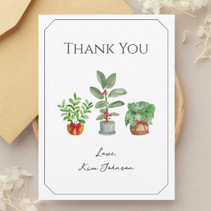 Tarjeta De Agradecimiento Elegante acuarela Verde Botánico