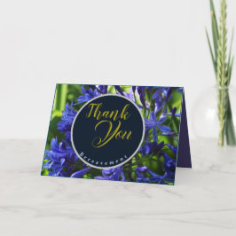 Tarjeta De Agradecimiento Elegante Agapanthus morado derrame