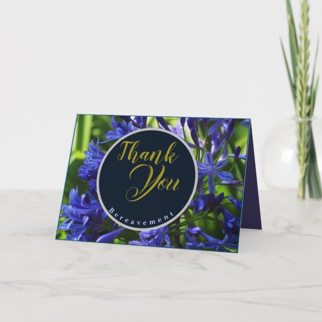Tarjeta De Agradecimiento Elegante Agapanthus morado derrame (Anverso)