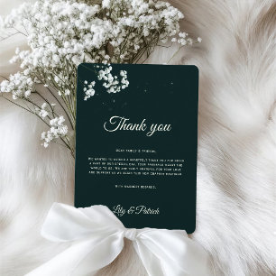 Tarjeta De Agradecimiento Elegante aliento de bebé verde esmeralda