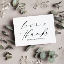 Elegante Amor y Gracias Script Boda QR Code