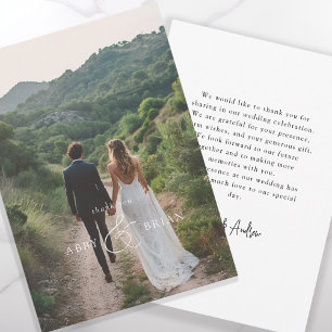 Tarjeta De Agradecimiento Elegante, ampersand, letra de guión, 1 Foto