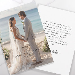 Tarjeta De Agradecimiento Elegante Ampersand Script Font 1 Foto Gracias