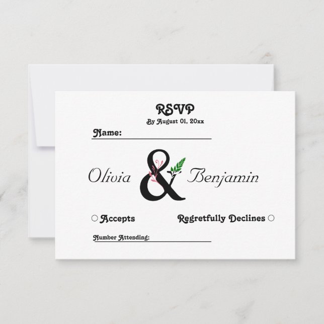 Tarjeta De Agradecimiento Elegante Ampersand Thank You Card (Anverso)