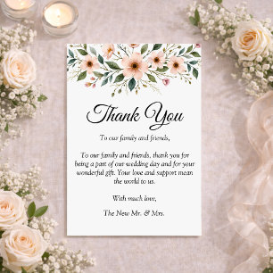 Tarjeta De Agradecimiento Elegante Anémona Flor Silvestre Botánica Boda